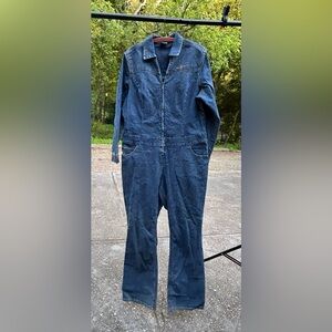 Retro Y2K 90s FUBU Womens Streetwear Denim Jean Jumpsuit Size 18W Coveralls